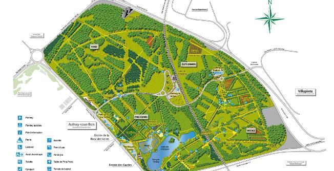 Plan du parc départemental du Sausset © parcsinfo.seine-saint-denis.fr (DNPB) 