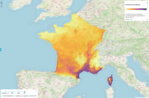 Indicateur nuits tropicales issu du portail DRIAS